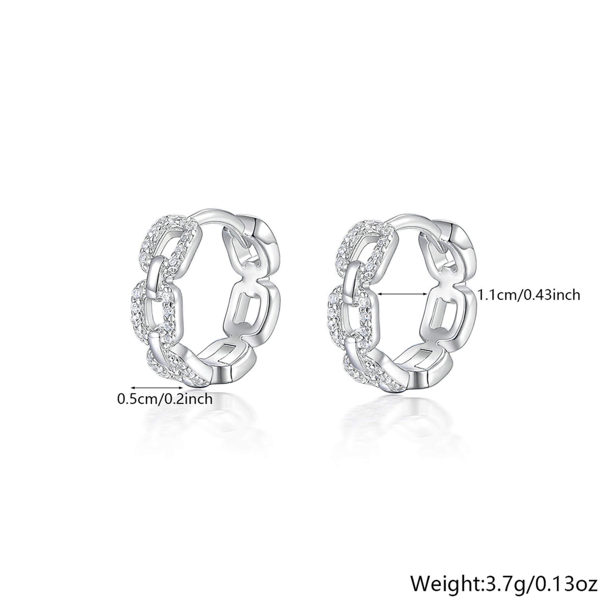 925 Silver Hollow Circle Earrings with Waterdrop Zircon Inlay - Versatile Halloween Accessory  UponBasics A Silver 