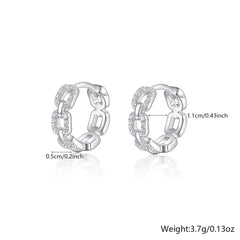 925 Silver Hollow Circle Earrings with Waterdrop Zircon Inlay - Versatile Halloween Accessory  UponBasics A Silver 