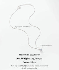 925 Silver Versatile Square / Round Cubic Zirconia Pendant Collarbone Chain  UponBasics Round Silver 