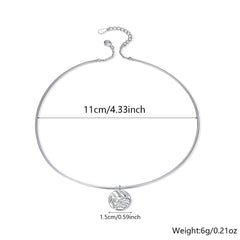 925 Silver Minimalist Halloween Round Disc Texture Hoop Necklace  UponBasics Silver 925 Silver 