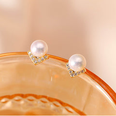 French Vintage 925 Silver Natural Freshwater Pearl Bread Pearl Earrings  UponBasics   