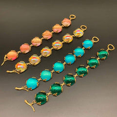 Vintage Minimalist Candy Gradient Bracelet and Earrings Set  UponBasics   