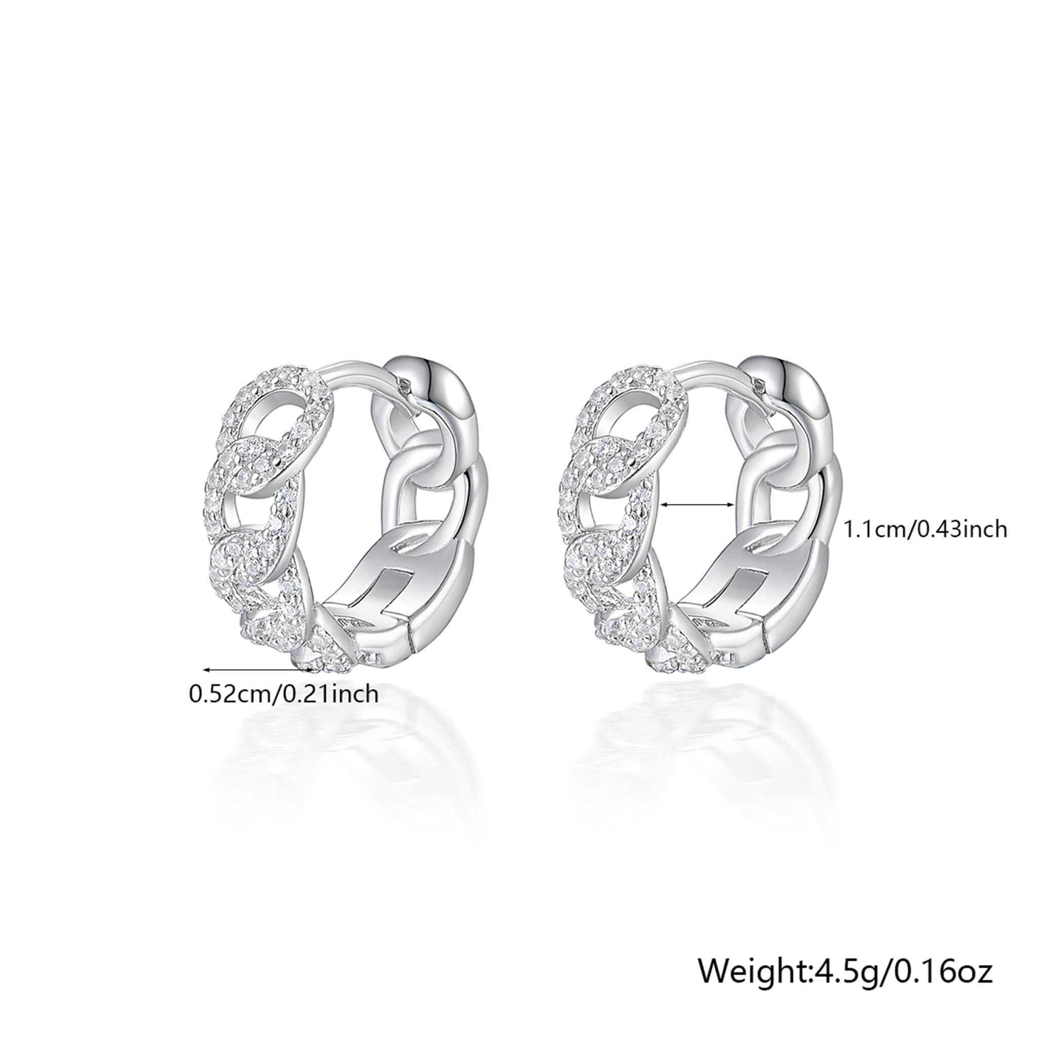 925 Silver Hollow Circle Earrings with Waterdrop Zircon Inlay - Versatile Halloween Accessory  UponBasics B Silver 