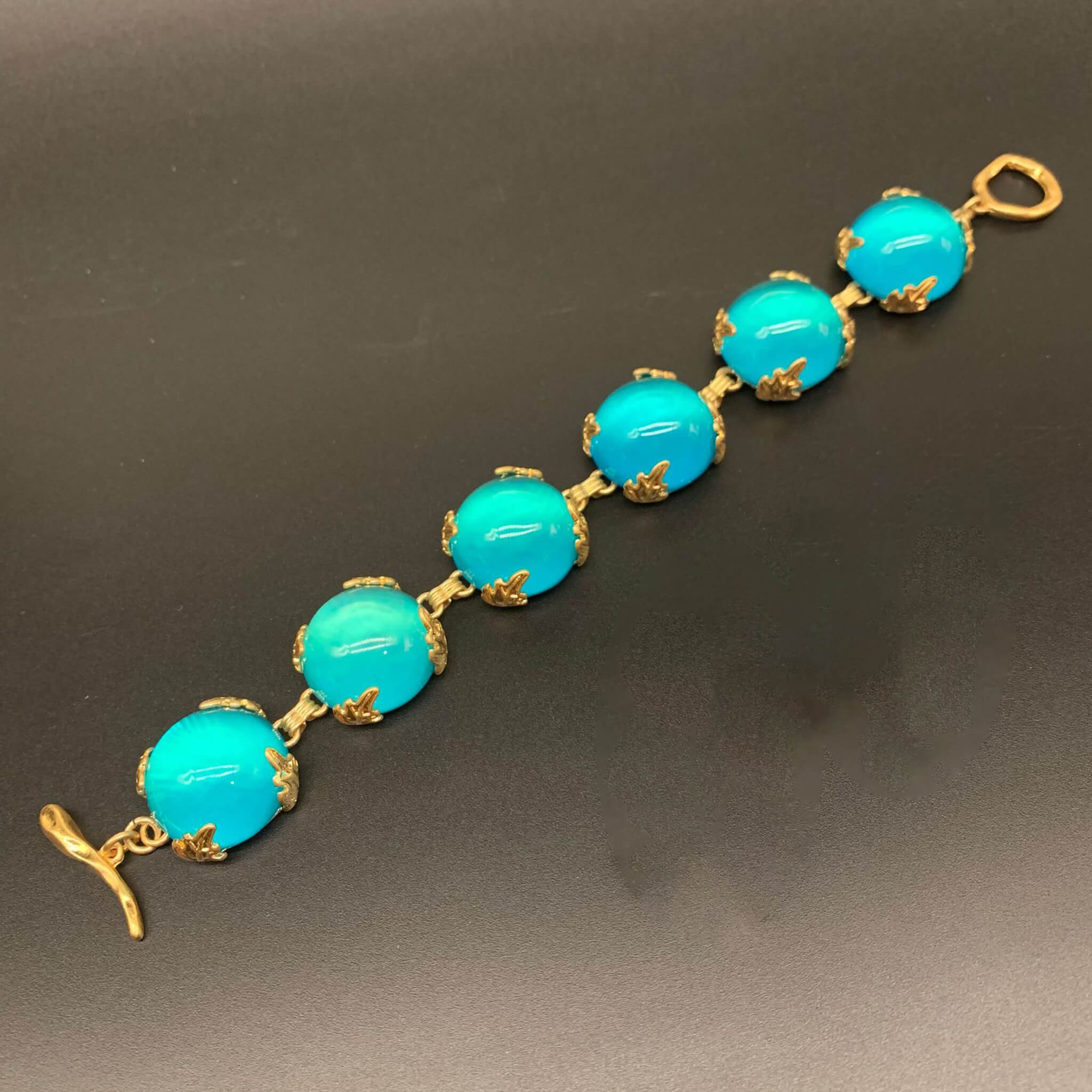 Vintage Minimalist Candy Gradient Bracelet and Earrings Set  UponBasics Blue Bracet 
