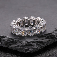 925 Silver Ring Set with High Carbon Rhinestone  UponBasics   