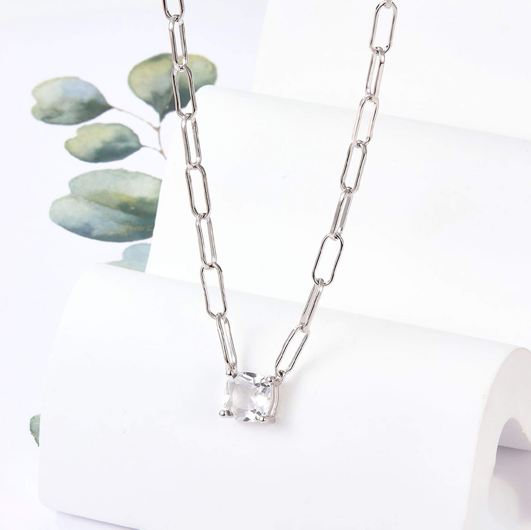 925 Silver Square Star Heart Cubic Zirconia Pendant Collarbone Chain Halloween Jewelry  UponBasics   