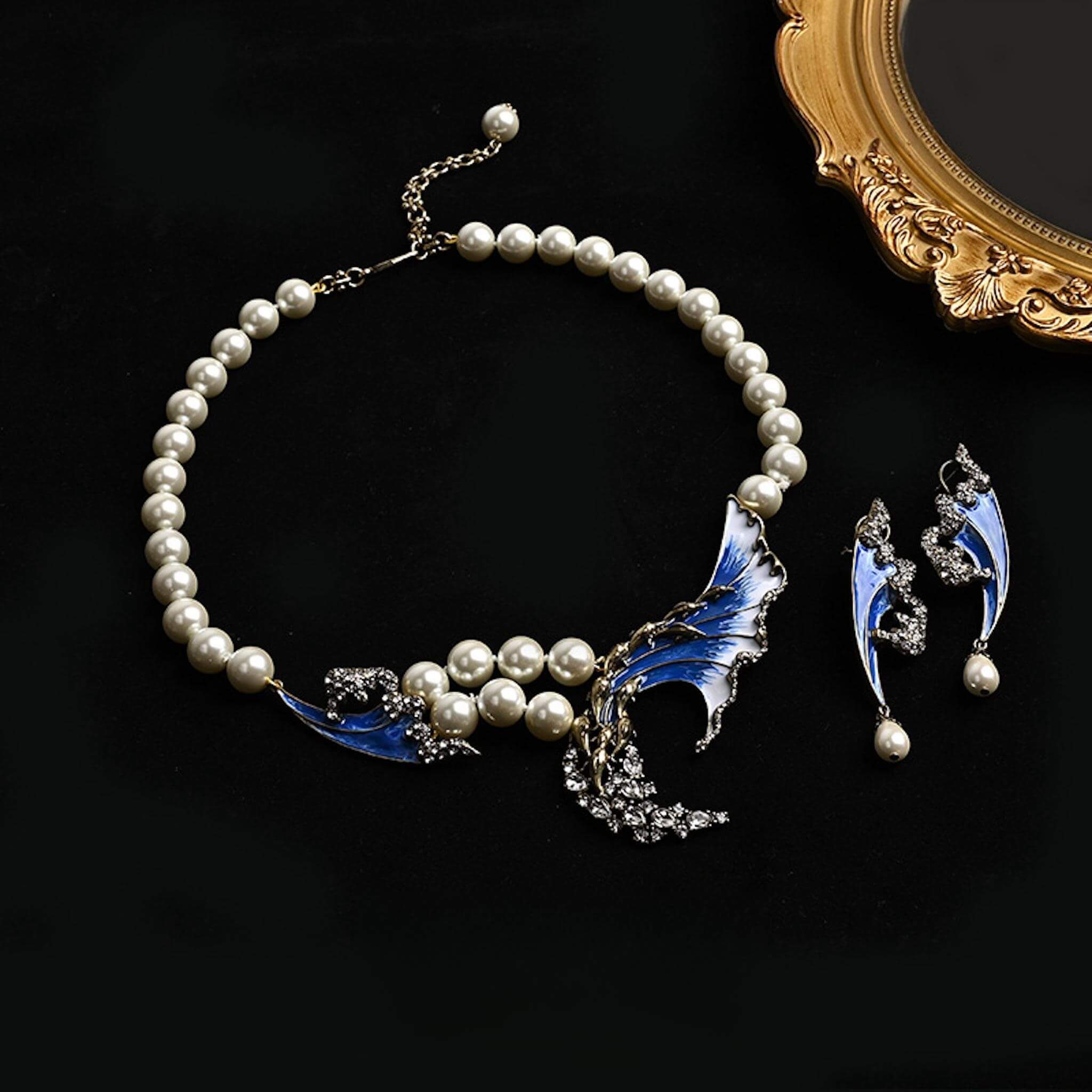 Blue Wave Pearl Alloy Jewelry - Coastal Elegance and Oceanic Charms  UponBasics   