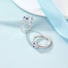 Women's Elegant 925 Silver Blue Eye Serpent Series Earrings  UponBasics   