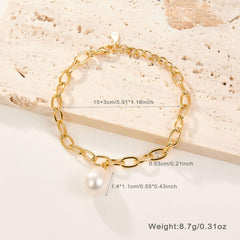 Women's 925 Silver Natural Pearl Pendant Earrings Bracelet Necklace  UponBasics Golden Bracet 