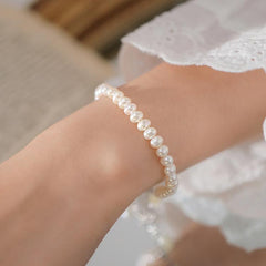 925 Silver Freshwater Pearl Convallaria Bracelet  UponBasics   