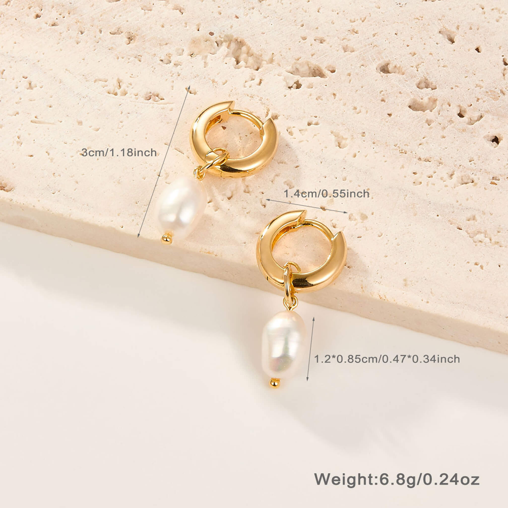 Women's 925 Silver Natural Pearl Pendant Earrings Bracelet Necklace  UponBasics Golden Earrings 