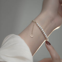 925 Silver Gentle Vintage Lucky Tag Natural Pearl Best Friends Bracelet  UponBasics Golden Grain Pearls 