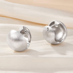 925 Sterling Silver Drawn Wire Sphere Earrings  UponBasics   