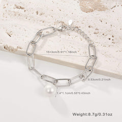 Women's 925 Silver Natural Pearl Pendant Earrings Bracelet Necklace  UponBasics Silver Bracet 