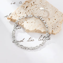 Minimalist Fashion Women's Heart-shaped Zircon Inlay 925 Silver Bracelet  UponBasics   