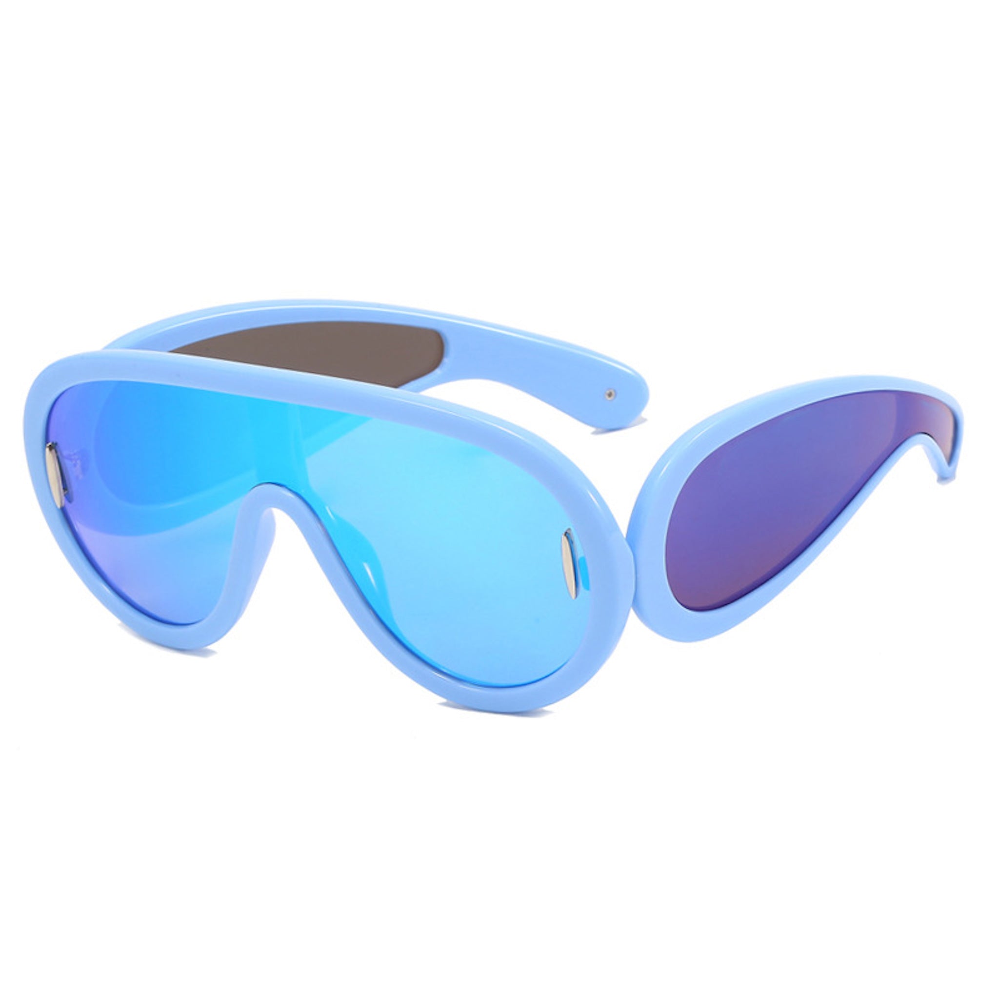 Punk Hip Hop Sunglasses  UponBasics Blue-Blue  