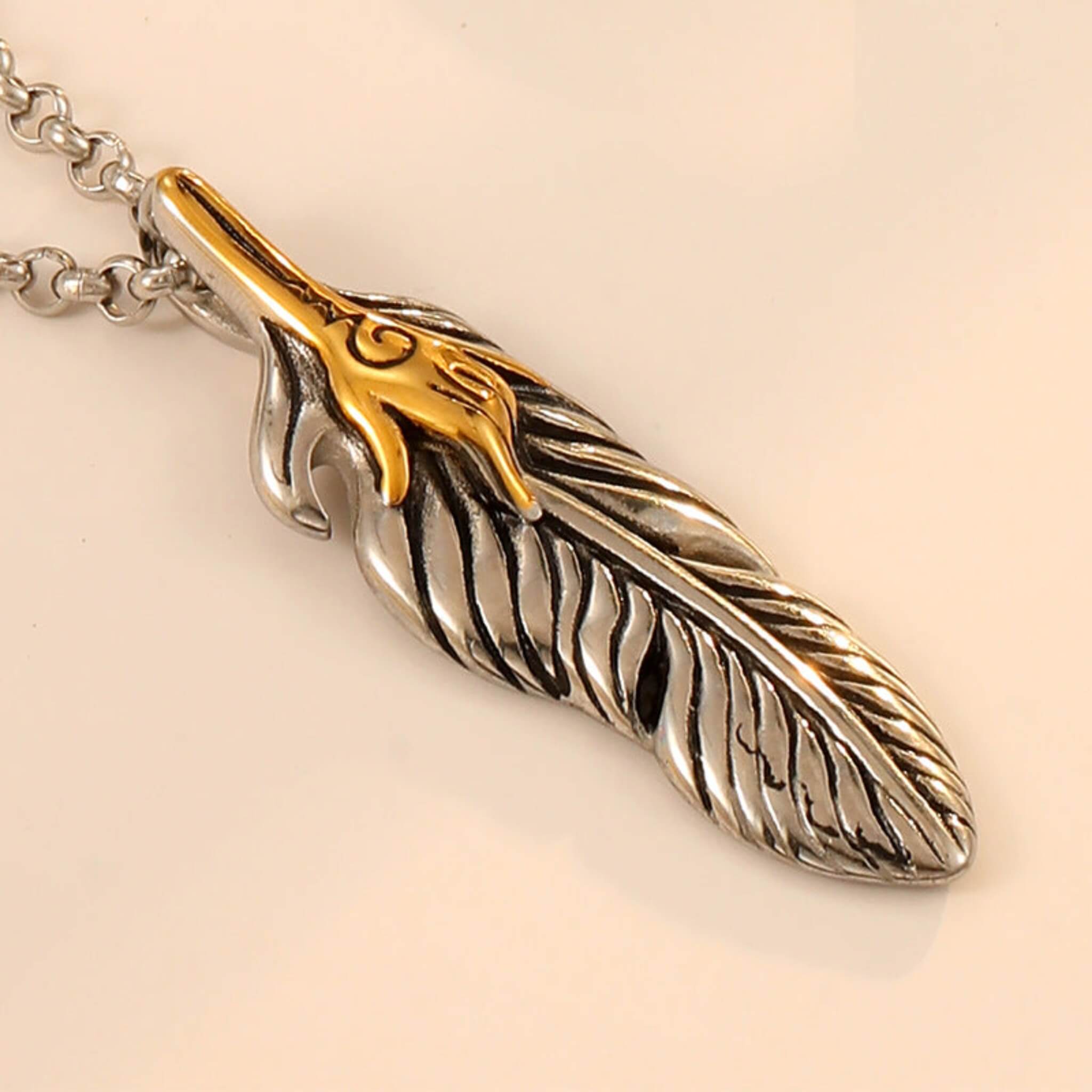 Buddha Hand Feather Necklace  UponBasics Golden Hand 