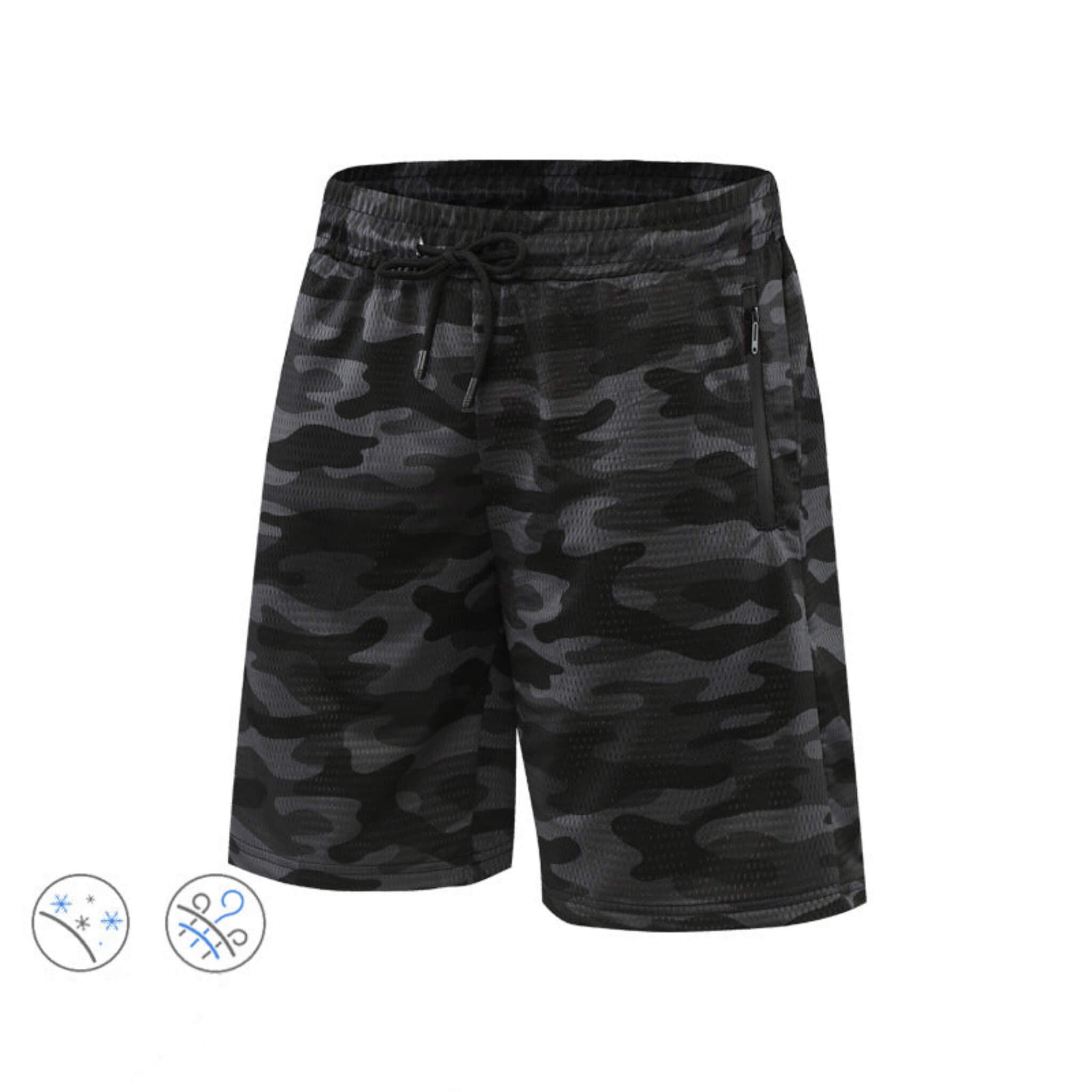 Camouflage Trendy Beach Casual Shorts  UponBasics Grey S 