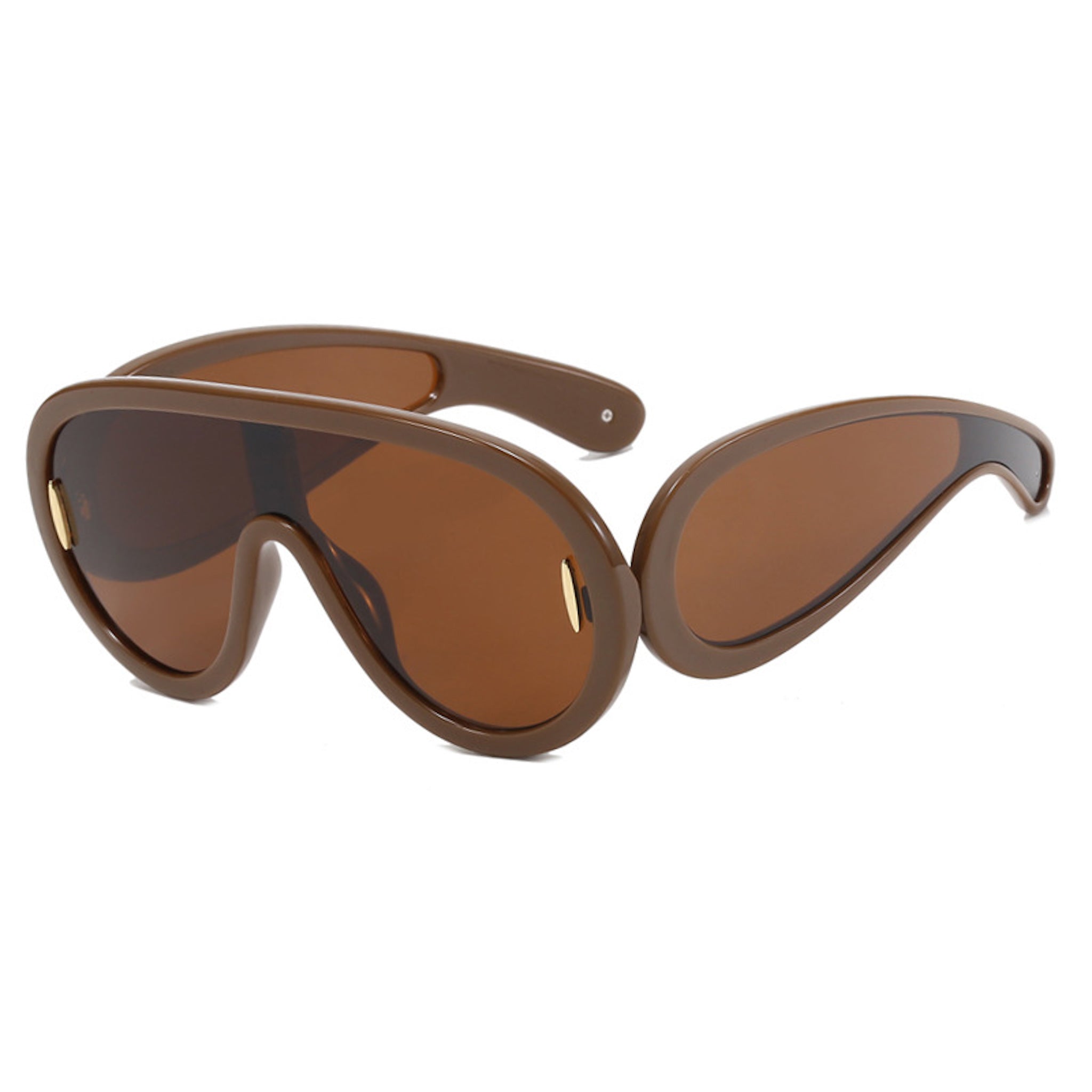 Punk Hip Hop Sunglasses  UponBasics Coffee-Brown  