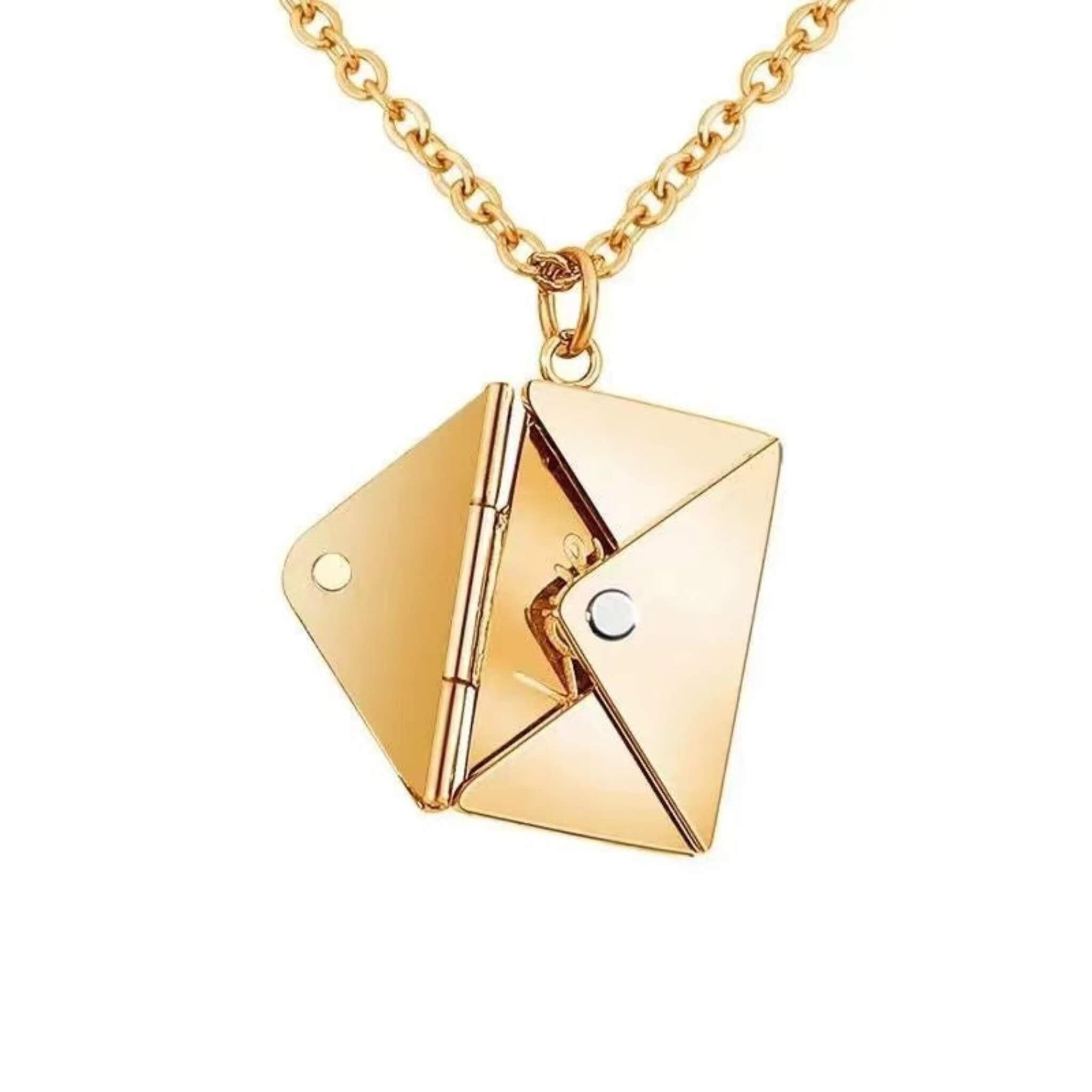 Detachable Envelope Pendant Necklace  UponBasics Golden  