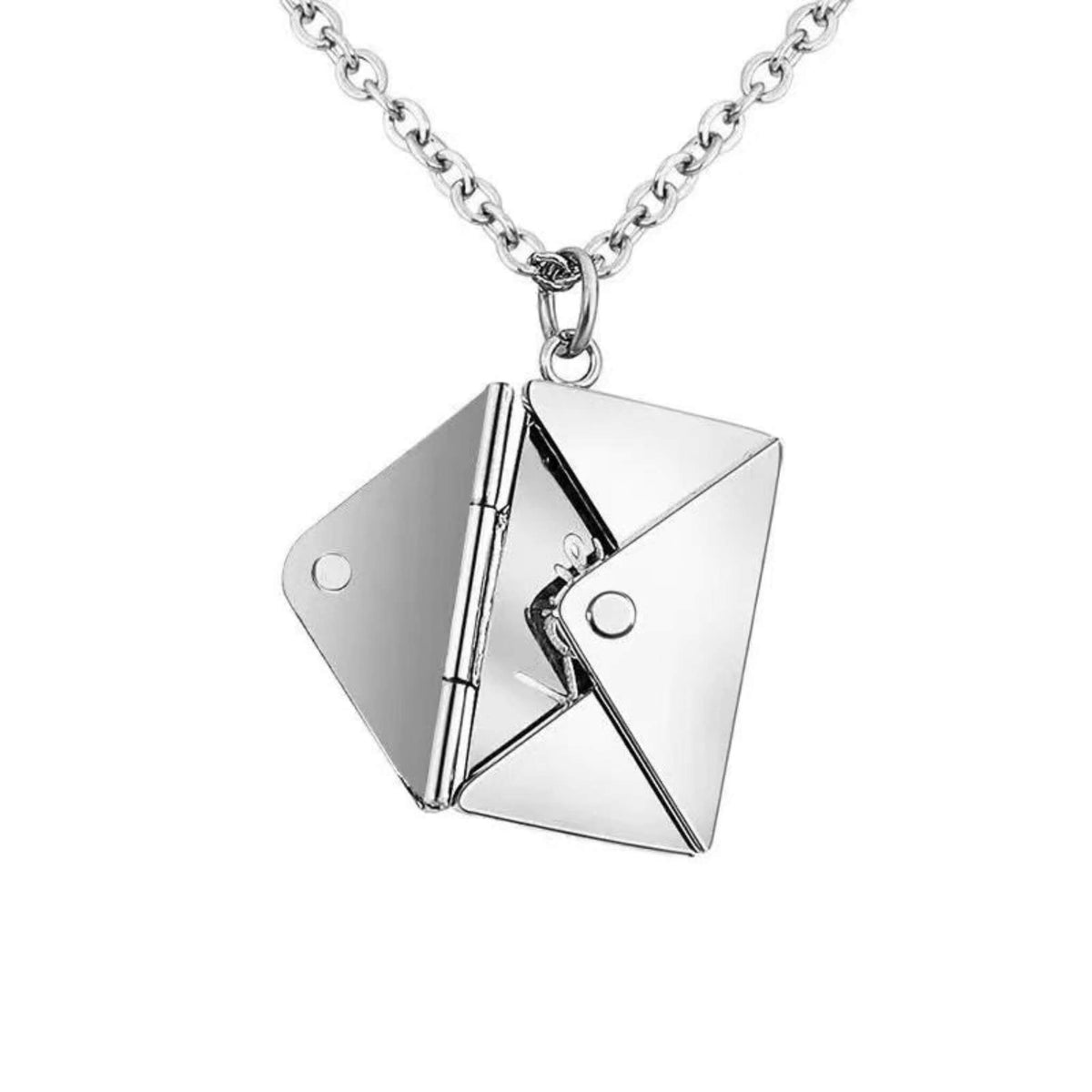 Detachable Envelope Pendant Necklace  UponBasics Silver  