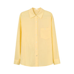 Early Fall Long Sleeve Cotton Shirt  UponBasics Yellow Free 