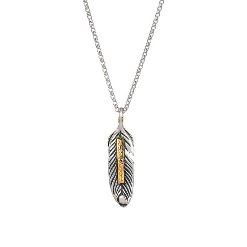 Buddha Hand Feather Necklace  UponBasics   