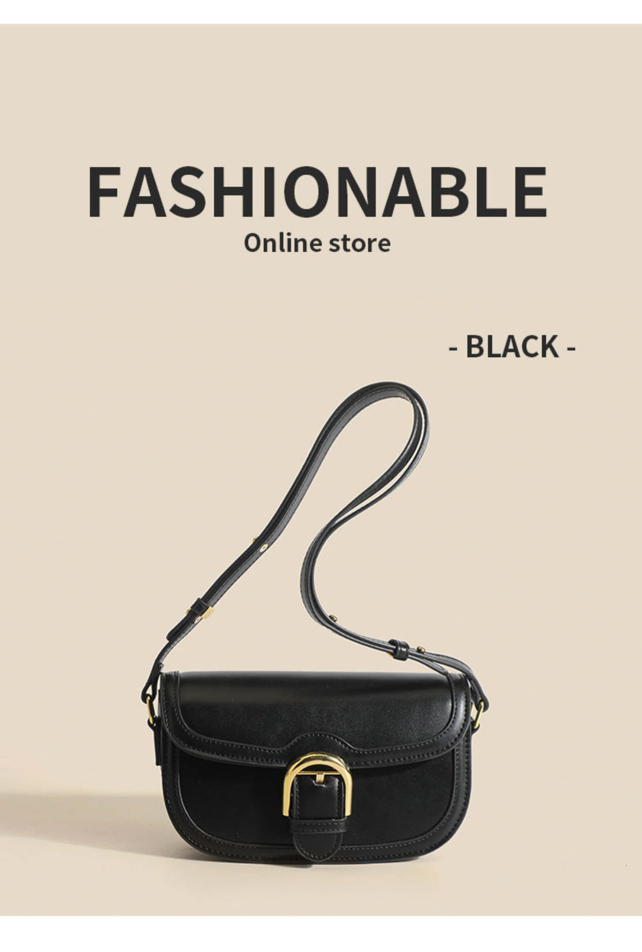 French-style Single Shoulder Saddle Bag  UponBasics   