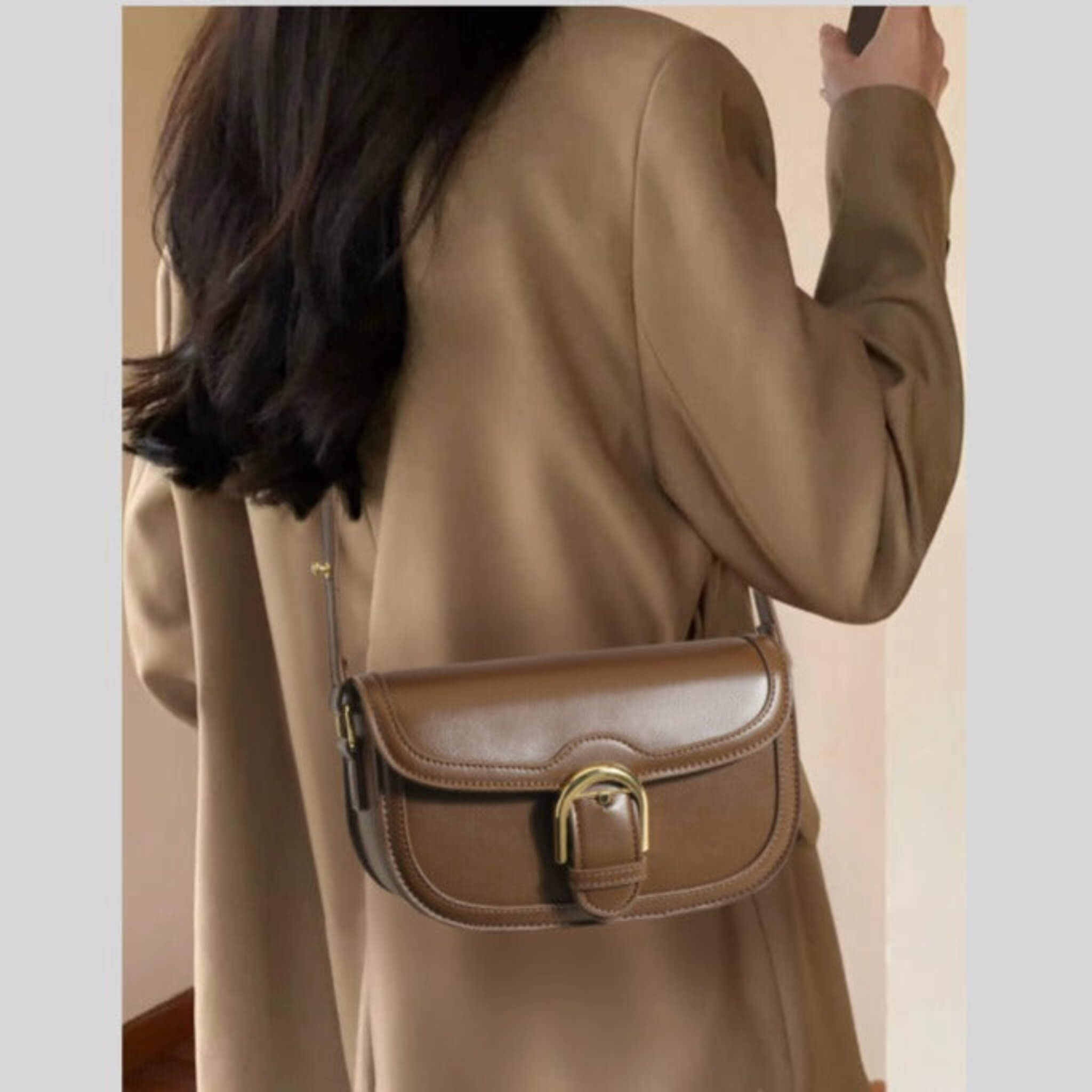 French-style Single Shoulder Saddle Bag  UponBasics   