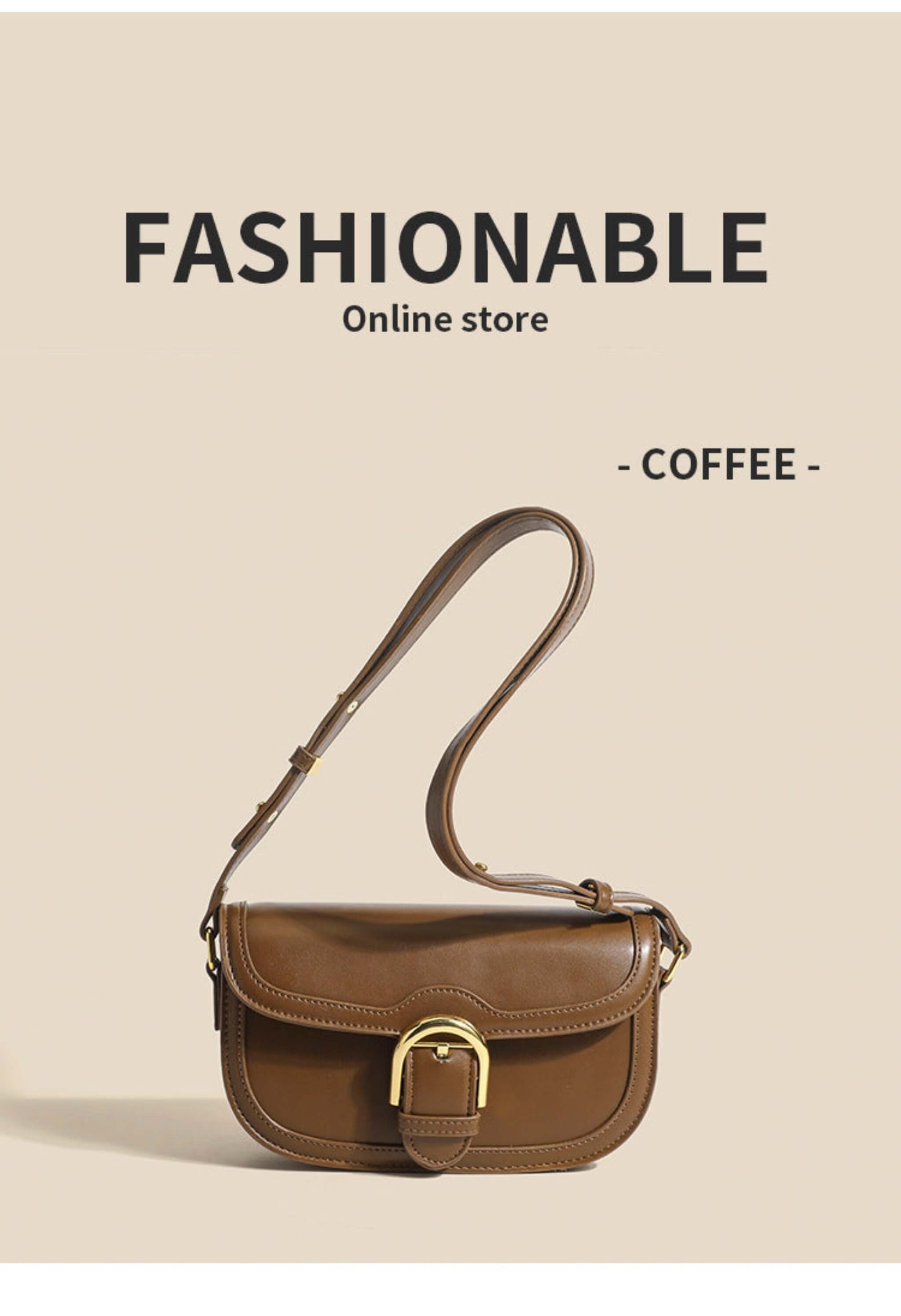 French-style Single Shoulder Saddle Bag  UponBasics   