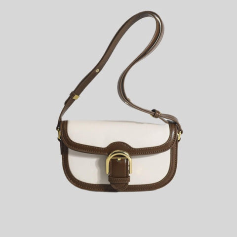 French-style Single Shoulder Saddle Bag  UponBasics White  