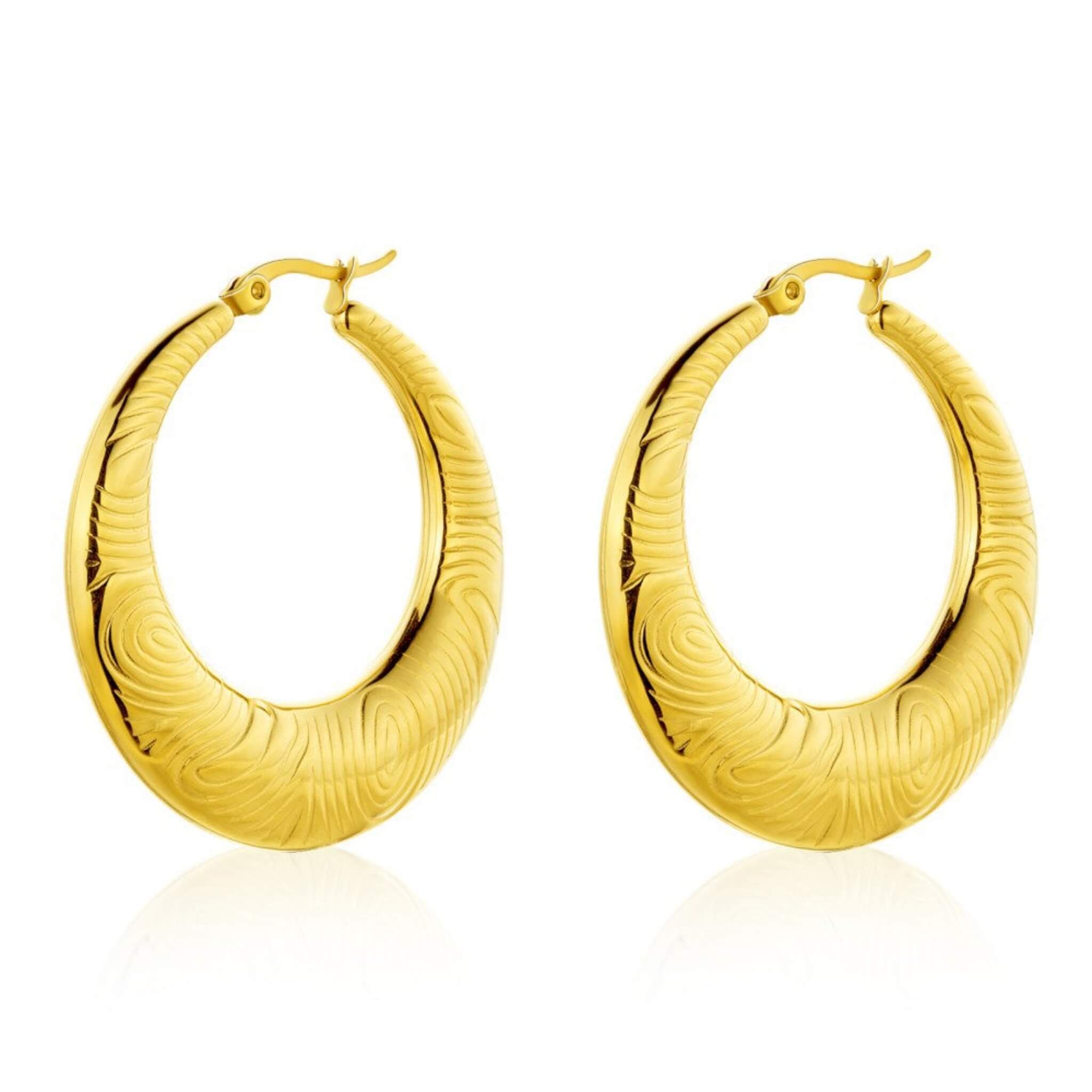 Irregular Pattern French Earrings  UponBasics Golden E904-GO 