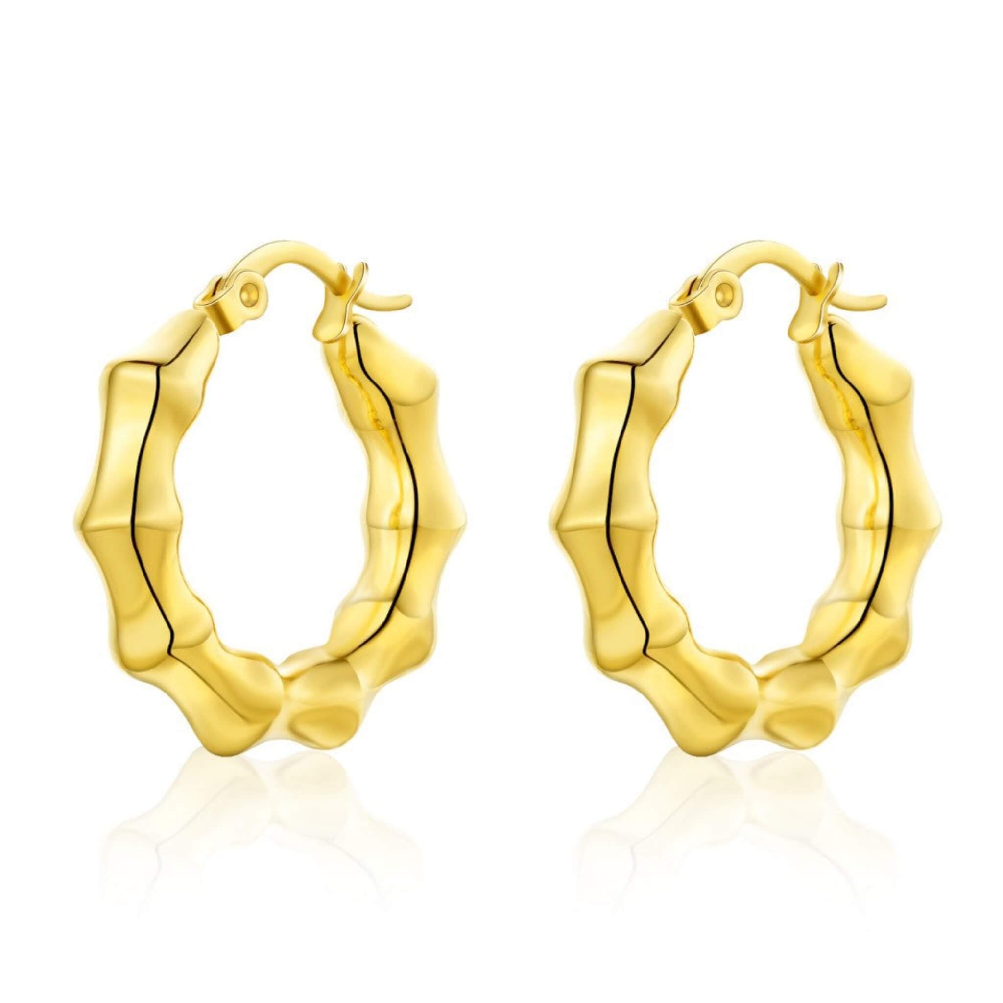 Irregular Pattern French Earrings  UponBasics Golden E916-GO 