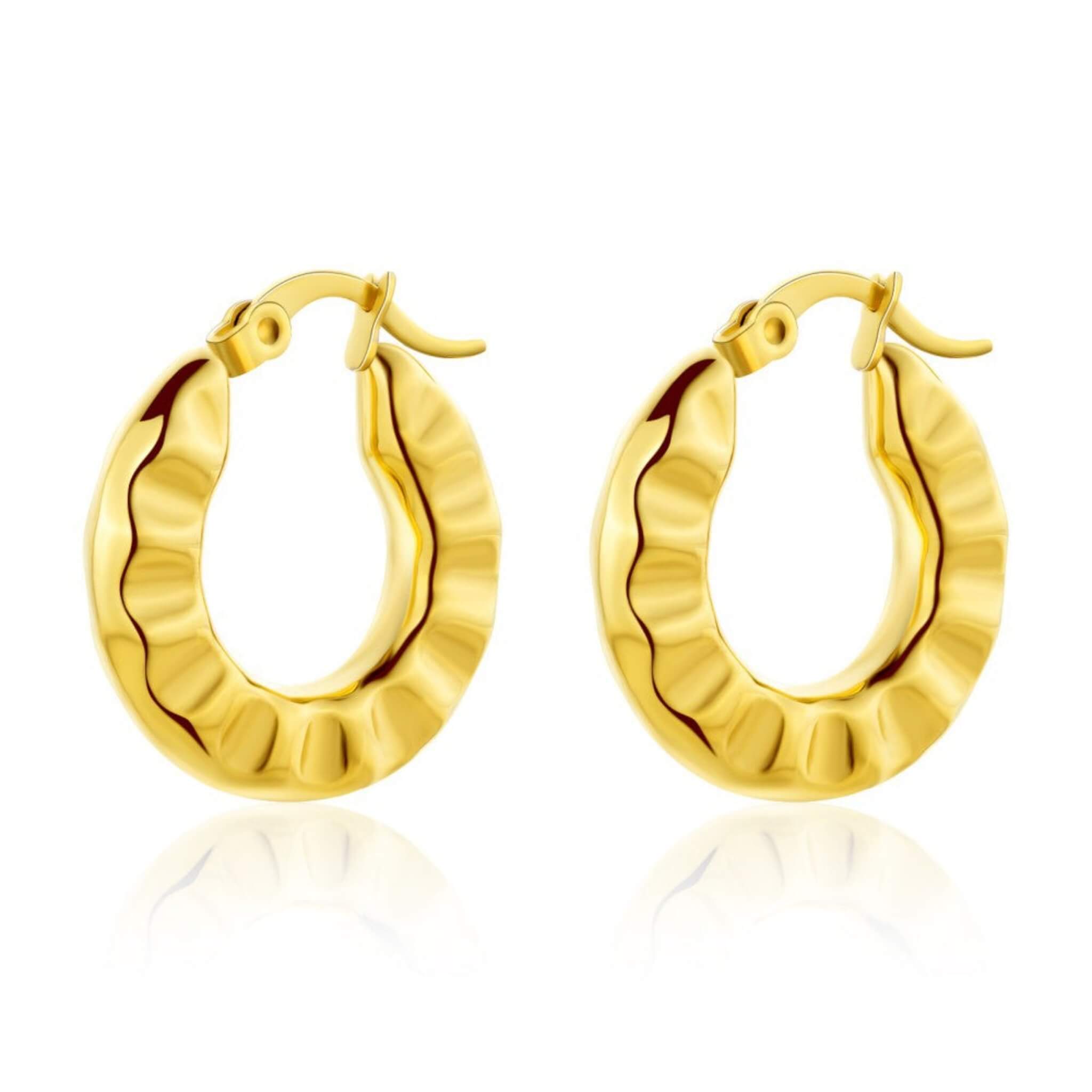 Irregular Pattern French Earrings  UponBasics Golden E917-GO 