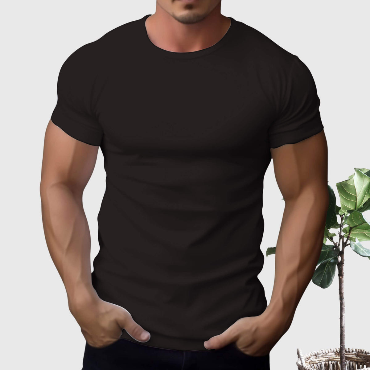 Men's 100% Cotton® Casual Tee 12 Colors  UponBasics Black XS 