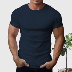 Men's 100% Cotton® Casual Tee 12 Colors  UponBasics Dark Blue XS 