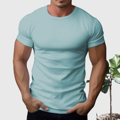 Men's 100% Cotton® Casual Tee 12 Colors  UponBasics Haze Blue XS 