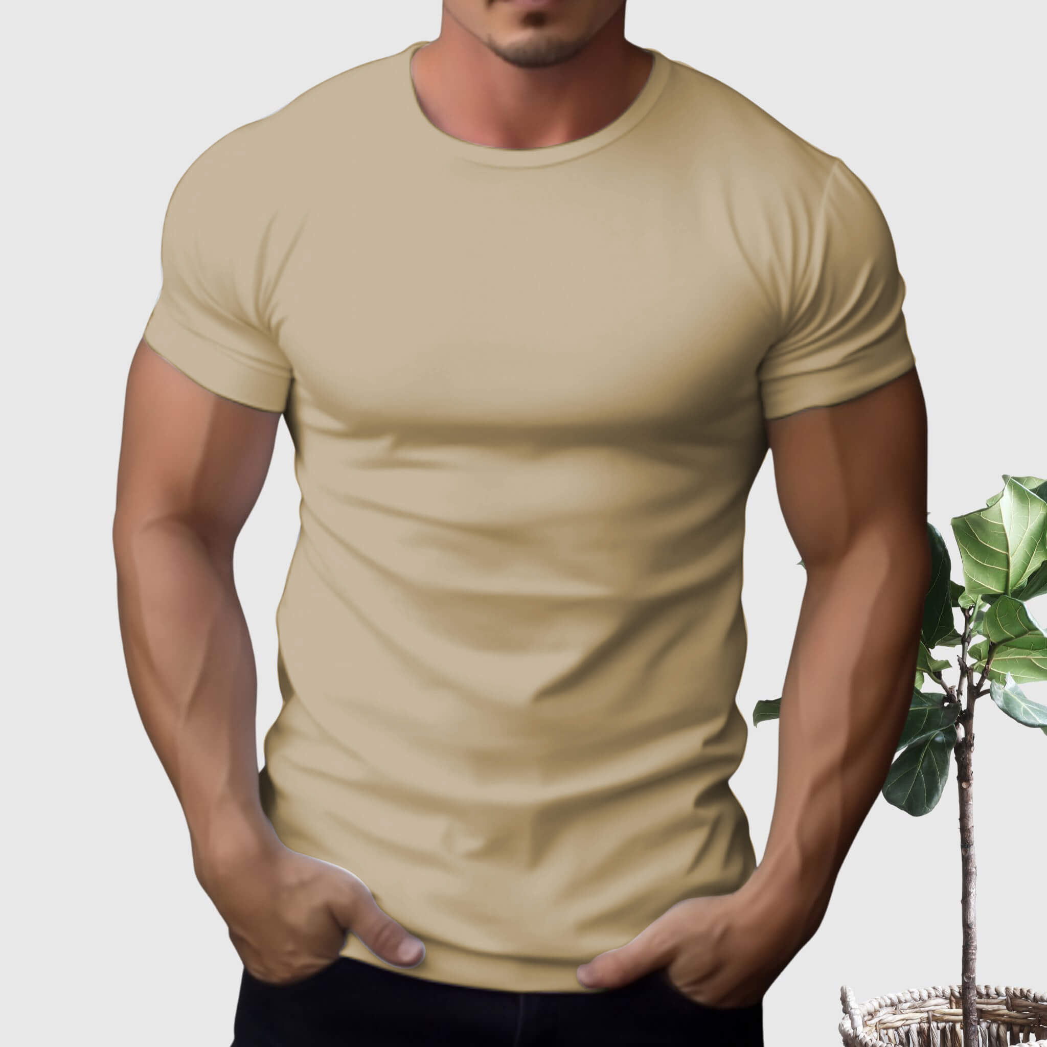 Men's 100% Cotton® Casual Tee 12 Colors  UponBasics Sandy XS 