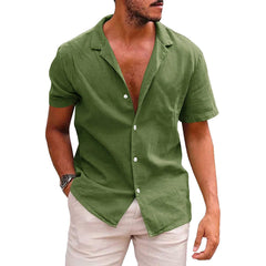 Men's Classic Loose fit Cotton Shirt  UponBasics Army Green S 