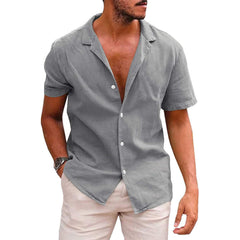 Men's Classic Loose fit Cotton Shirt  UponBasics Grey S 