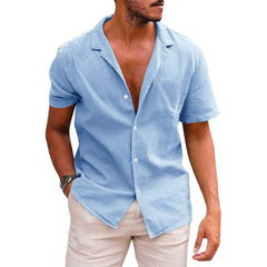 Men's Classic Loose fit Cotton Shirt  UponBasics Sky Blue S 