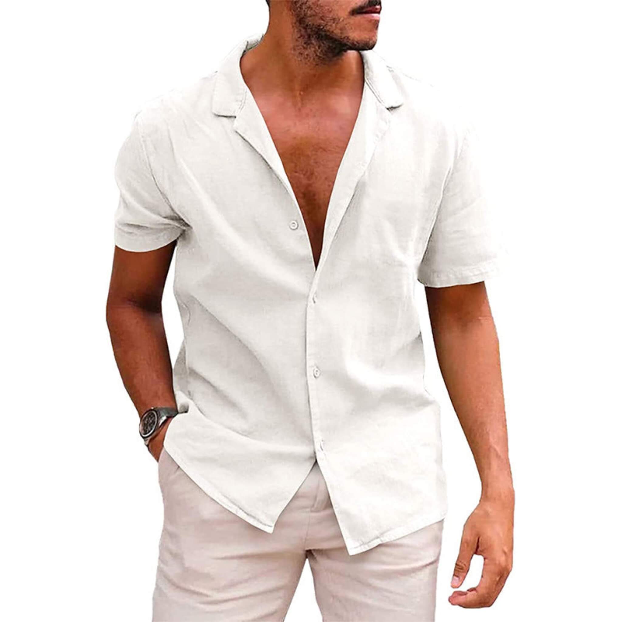 Men's Classic Loose fit Cotton Shirt  UponBasics White S 