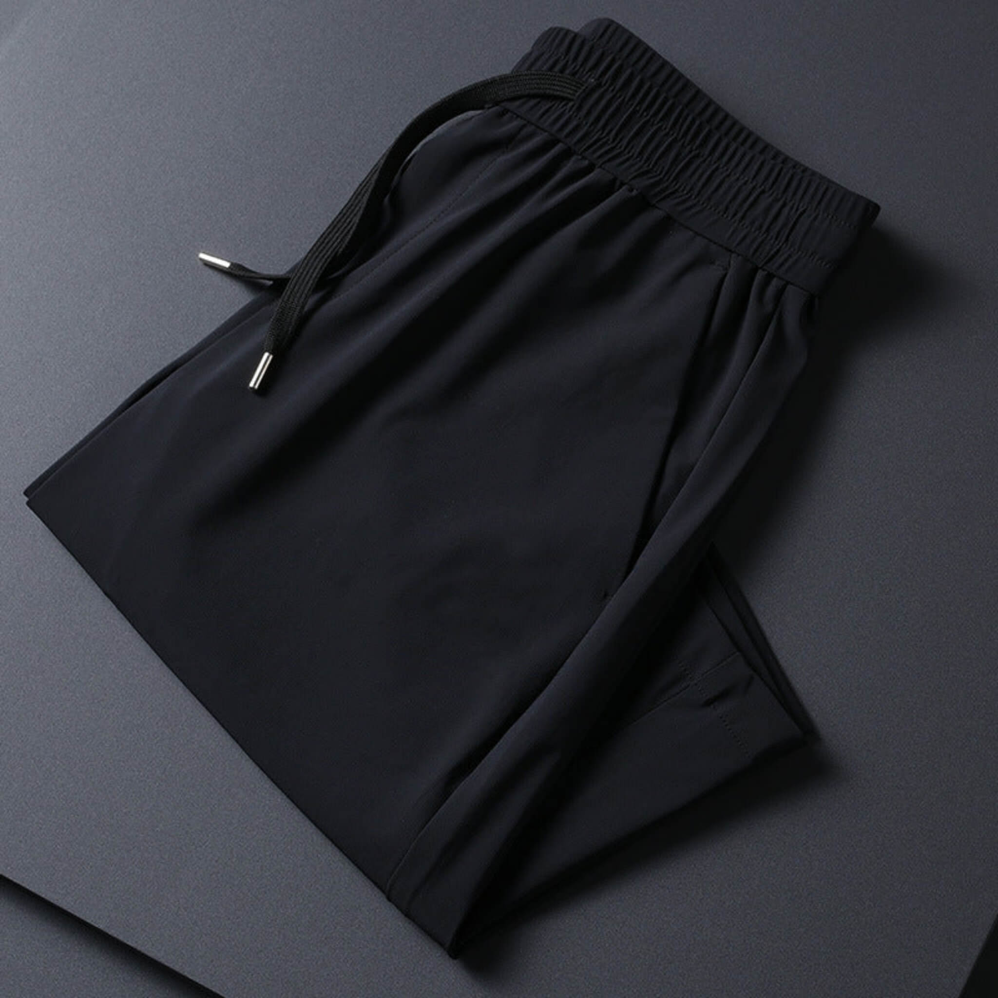Men's Straight Loose-fit Sports Capri Pants  UponBasics Black M 