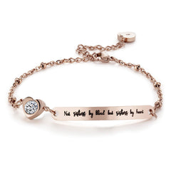 Not Sisters By Blood But Sisters By Heart Bracelet  UponBasics Rose Gold  