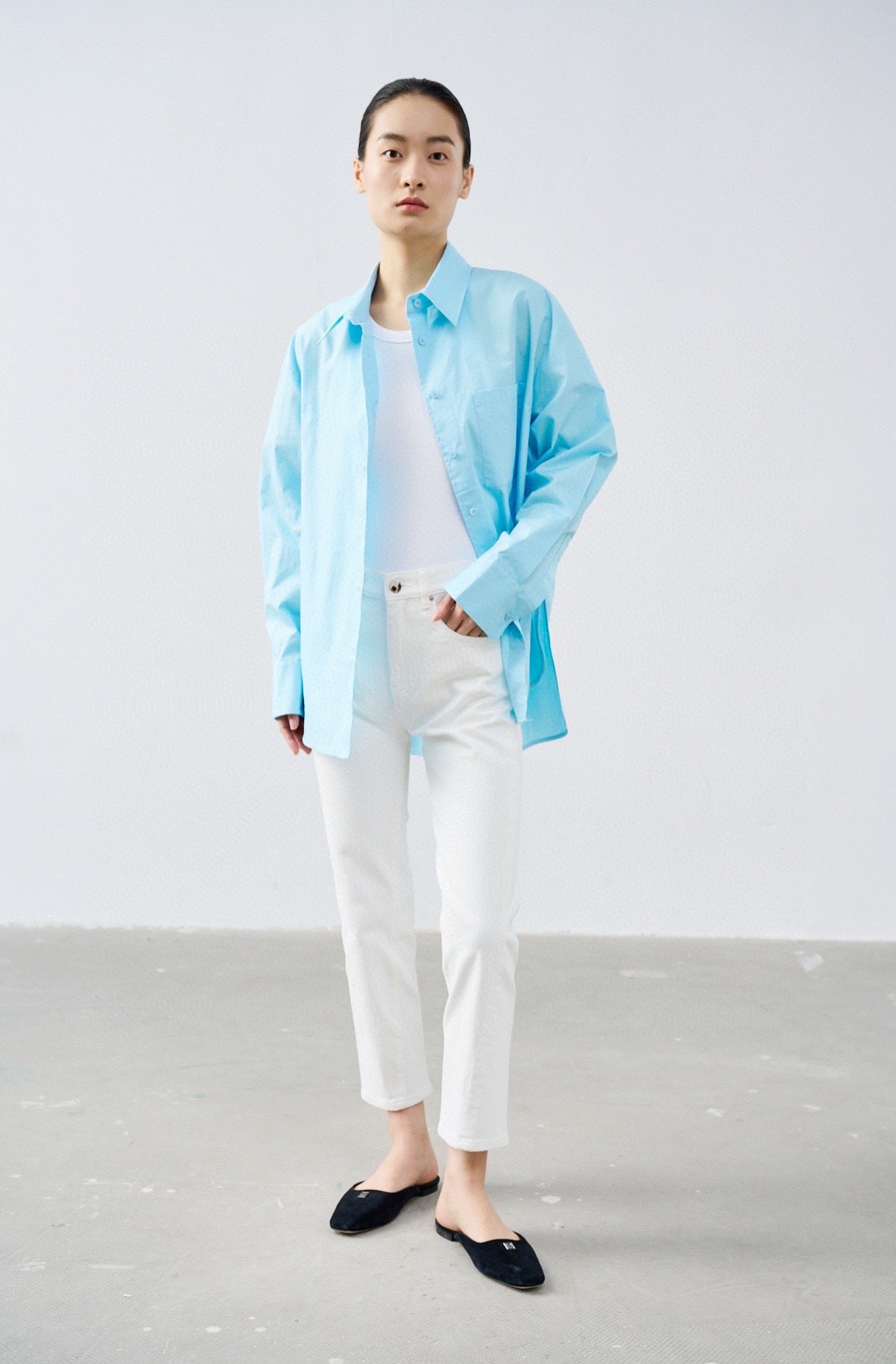 New Early Autumn Cotton Fit Shirt  UponBasics Light Blue S 