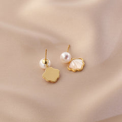 925 Sterling Silver Shell Freshwater Pearl Earrings  UponBasics   
