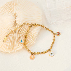 Edgy Hip-Hop Trendy Colorful Drip Oil Bracelet and Enamel Earrings  UponBasics   