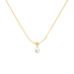 925 Silver Freshwater Pearl Knot Necklace  UponBasics Golden  