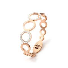 Women's Minimalist Geometric Round Openwork Zircon-Inlaid Bracelet  UponBasics Golden  