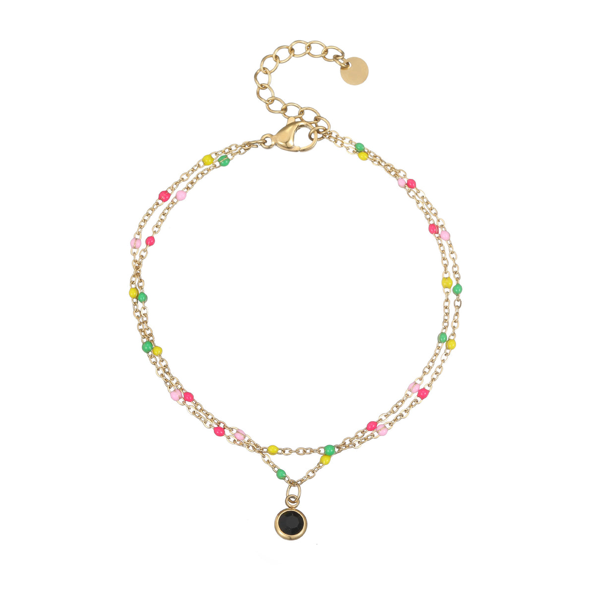 Simple Fashion Versatile Korean-Style 2-Layer Bracelet with Colorful Beads and Unique Design  UponBasics Black  